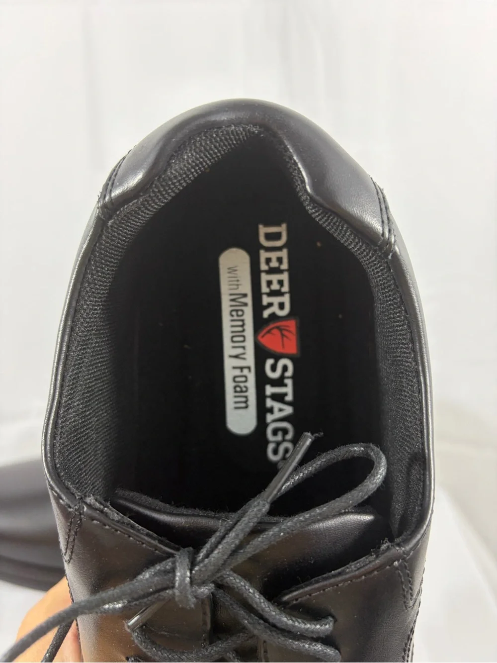 NWT Deer Stags Men's Size 11 Memory Foam Classic Black Lace-Up Dress Shoes